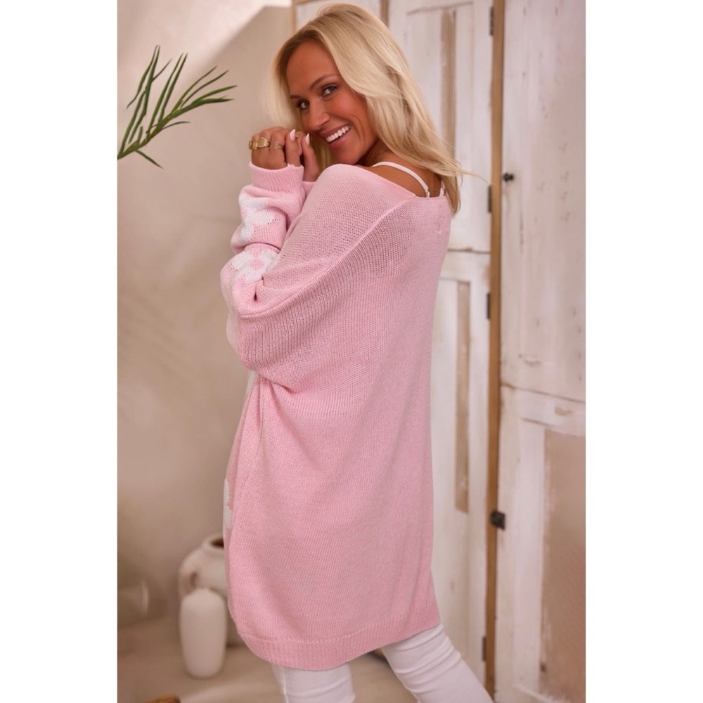 Pink Floral Open Cardi - Picture 2 of 2